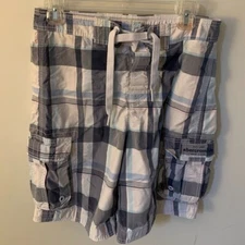 Abercrombie And Fitch Boys Size XL Swim Trunks Plaid Lined Drawstring Waist