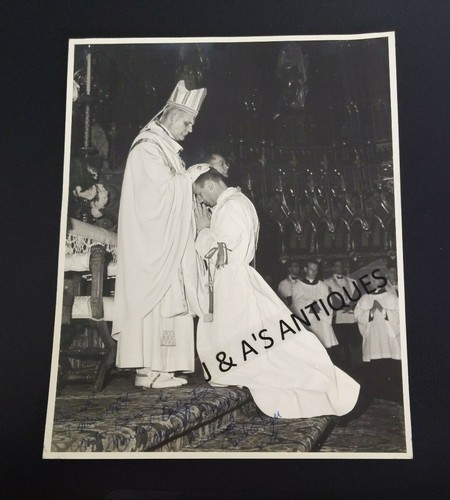 Vtg 1964 Photo Cardinal Paul Emile Leger Signature Notre Dame Church Ordination - Picture 1 of 8