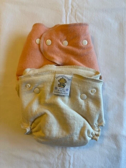 Loveybums Large LIO Pumpkin Organic Wool  / Snap-in Organic Cotton Diaper .