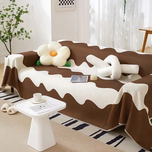 Chenille Sofa Towel Universal Double-side Lines Sofa Cover Throw Blanket Towel - Zdjęcie 17 z 18