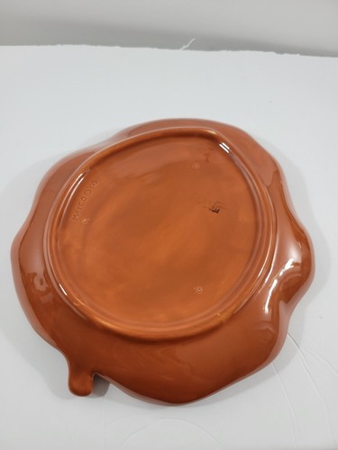 Mayco Ceramic Orange Acorn Shaped Plate Autumn Fall 9"x10" As Is - Picture 8 of 13