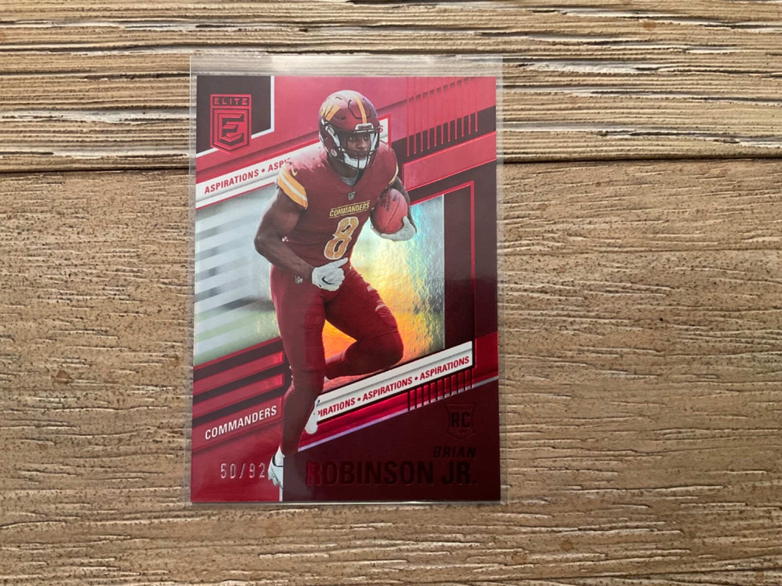 2022 Panini Donruss Elite Aspirations Brian Robinson Jr. Red Rookie 50/92 SP RC