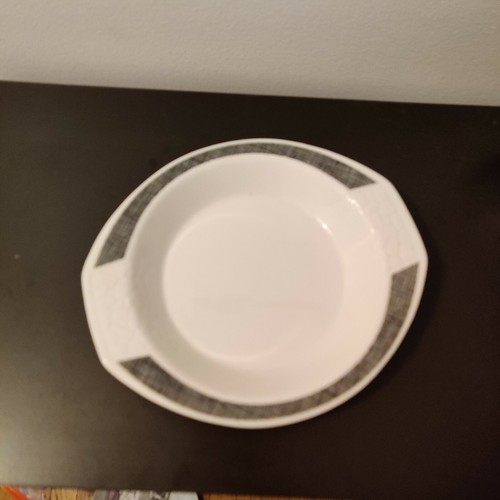 Syracuse China Syralite Restaurant Ware Oval Platter Black Screen Stone Wall EUC - Picture 7 of 8