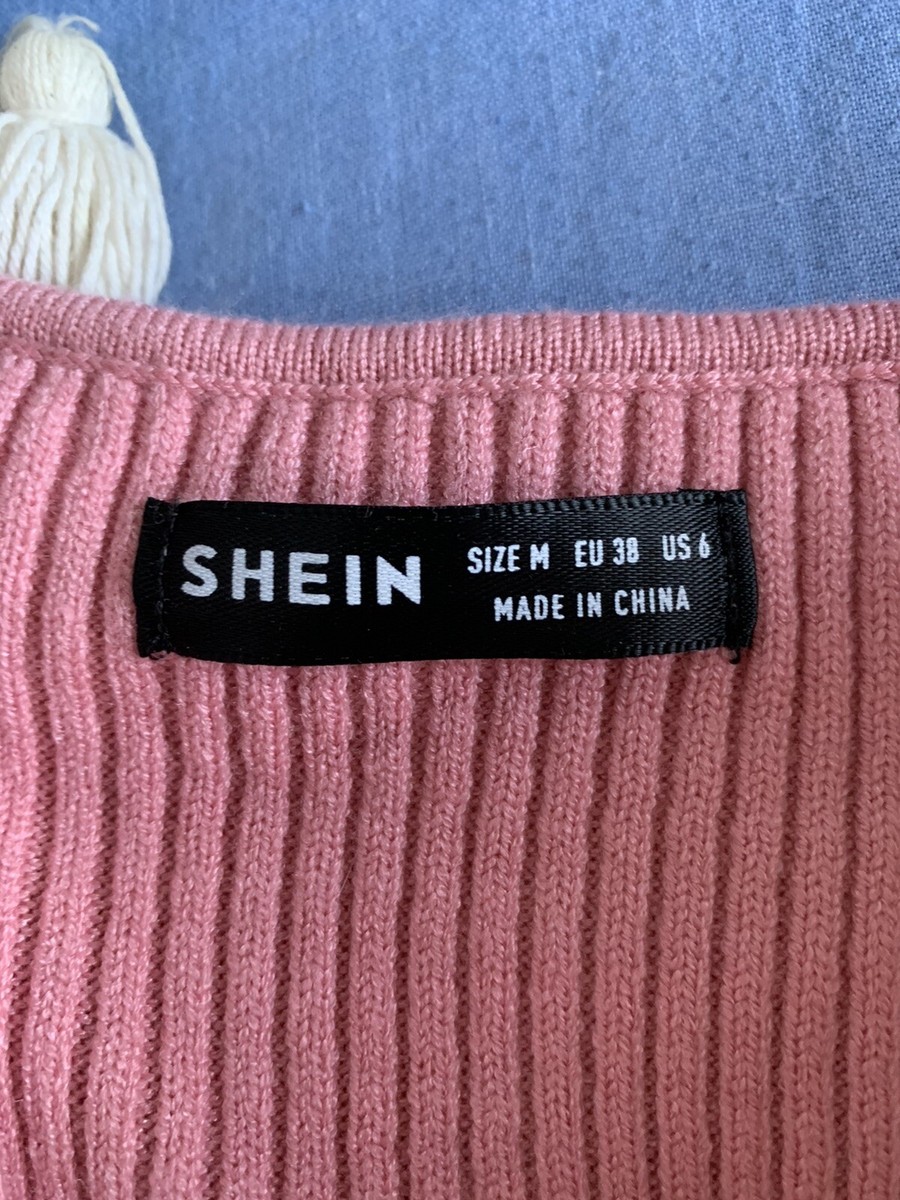 shein maglione Scollo A v Rosa viscosa taglia m