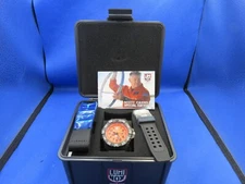Luminox Men's Scott Cassell UVP Quartz Orange Black Poly Watch 45mm WITH DIVERS