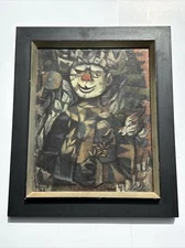 MID CENTURY ABSTRACT PAINTING CUBISM LISTED EXPRESSIONISM EDMOND KOHN 1950'S OIL