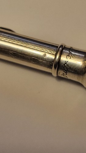 Lápiz propulsor vintage de por vida bellamente decorado de plata de ley maciza - Imagen 4 de 12