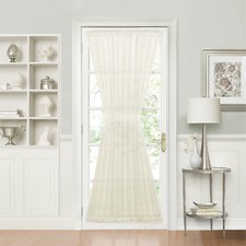 Batiste Sheer French Door Curtain Panel W/ Tieback - Assorted Colors  Sizes
