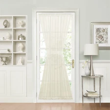 Batiste Sheer French Door Curtain Panel W/ Tieback - Assorted Colors & Sizes