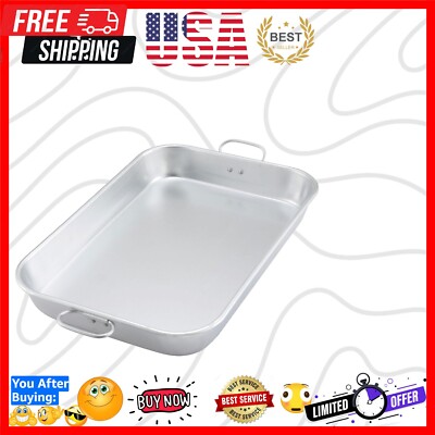 Versatile Aluminum Bake Pan 12'' x 18'' for Holiday Baking - Durable Drop Handles