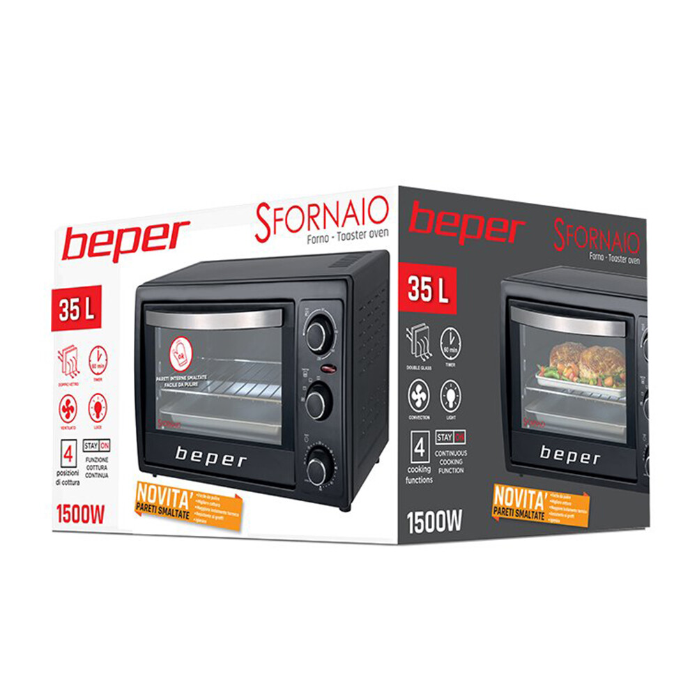 Beper BF.250 35L 1500W Fornetto Tostapane a Convezione - Nero | Acquisti  Online su eBay