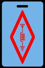 Red on Sky Blue Amateur/HAM Radio Bag Tag - Personalized