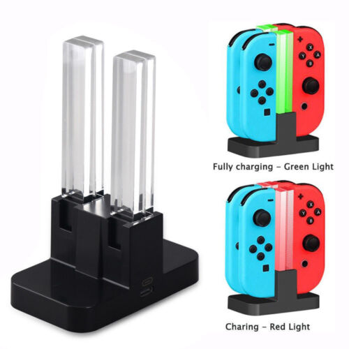 4 Ports Charging Adaptor Docking Station For Nintendo Switch Joy-Con LED Supply - Picture 1 of 6