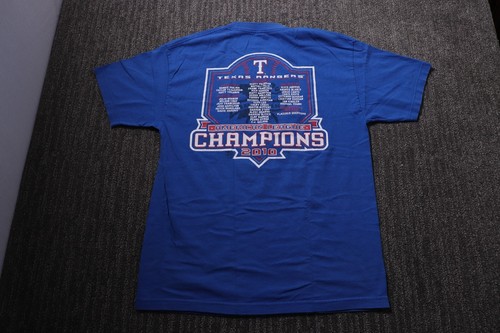 Texas Rangers 2010 American League Champions Double Sided Tee Shirt Men's L - Picture 5 of 11
