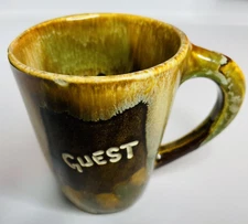 Vintage Dryden Pottery Coffee Mug Cup MCM “Guest”