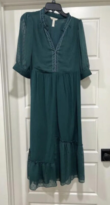 Matilda Jane Womens dress size M green EUC Swiss dot Christmas Matching |  eBay