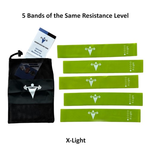 Resistance Bands Loop Set of 5 Exercise Workout Rehab Fitness Yoga Booty Band - Picture 16 of 17