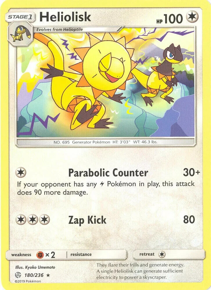 Heliolisk 180/236 Cosmic Eclipse Rare Light Play Pokemon DNA GAMES