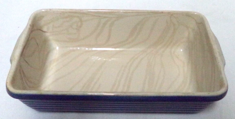 Sartén para hornear pan de carne frotada Emile Henry 6360 cerámica cobalto oscuro Francia Foto 2 de 4