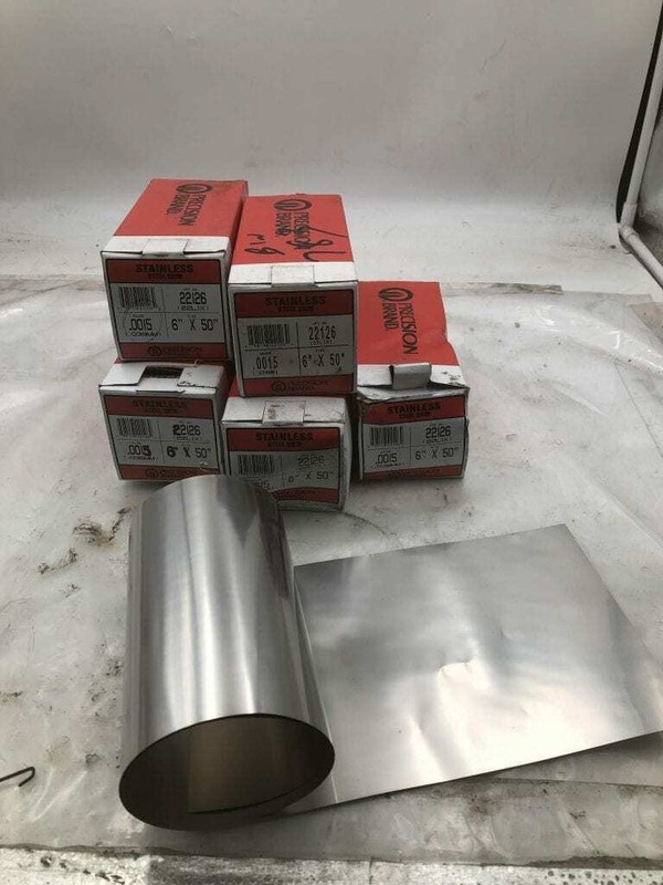Precision Brand 22L1X 0.0015" Stainless Steel Shim 6" X 50" -NIB Lot of 5