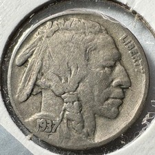 1937 Buffalo Nickel Five Cents United States of America Coin