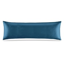 Satin Pillowcase for Hair and Skin Teal, 55x21 Inches - Ultra Soft Silky Pi...