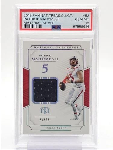 PATRICK MAHOMES II 2019 NATIONAL TREASURES PATCH SILVER 25/25 PSA 10 Q0004