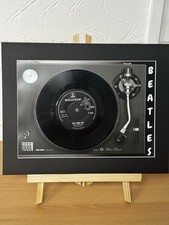 The Beatles- She loves you  Genuine 7" Single Vinyl on a Record Player Print