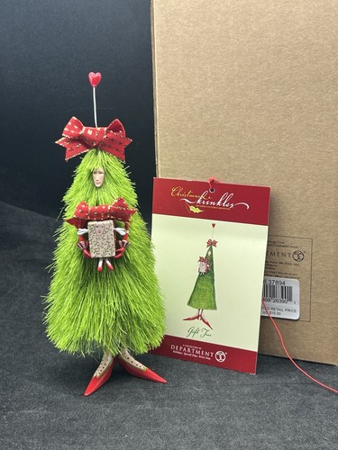 Statuina Patience Brewster Krinkles Department 56 ALBERO REGALO di Natale 8,5” con scatola