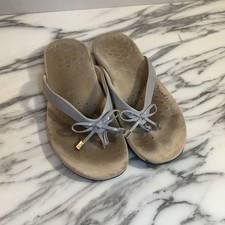 Vionic Bella II Comfort Silver Gray Women's Sz 9 Orthoheel Sandals Flip Flops