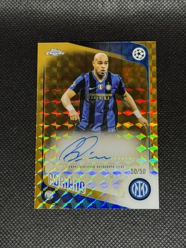 Adriano 2025-26 Topps Chrome UEFA CC Legends Auto Gold Geometric /50 Book end!