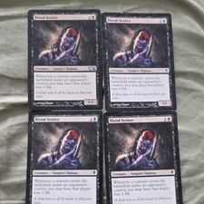 Magic: The Gathering Blood Seeker x4 Creature Vampire Shaman Black English M11
