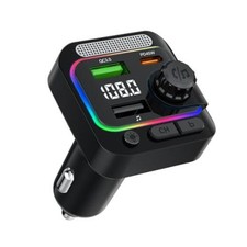 63W FM Transmitter Bluetooth Car Adapter, Wireless FM Bluetooth Black