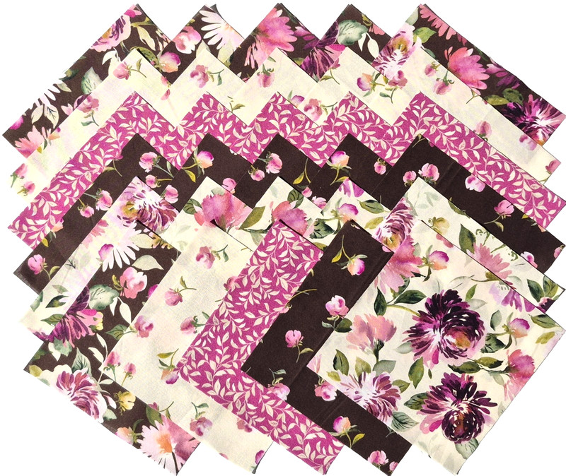 DAHLIA DREAMS by Leah Bisch for QT Fabrics - (30) 6.5" fabric squares