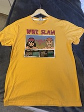 Homage WWE Slam Yellow T-Shirt Macho Man & Hulk Hogan Mega Powers