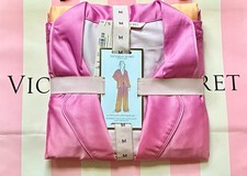 NEW VICTORIA  S SECRET Satin Pajama Set Pants Top Sunset Pink Ombre Size M