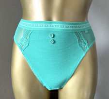 M & S BOUTIQUE HIGH WAIST HIGH LEG KNICKERS BRIGHT AQUA