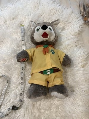 BUILD A BEAR Great Wolf Lodge WILEY THE WOLF 16'' Plush BAB Yellow Scout Outfit
