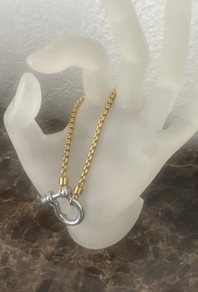 Alternate view of Horseshoe Charm Bracelet Gold Plated Silver Gold