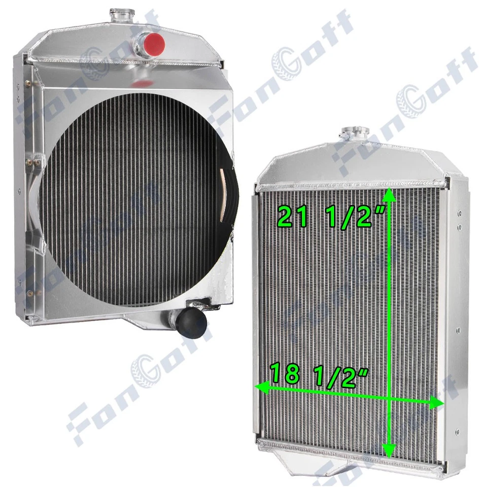Radiador de tractor de 3 filas para Oliver 1550 1555 1600 1655 1650 #163273A, 163342AS Foto 3 de 4