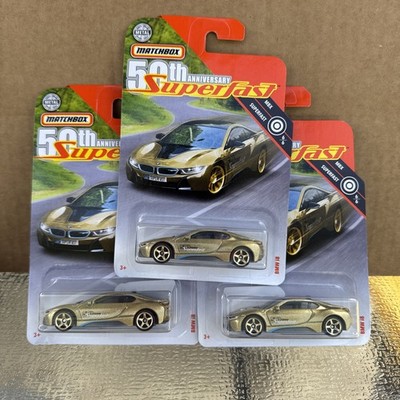 MATCHBOX #87 BMW i8 GOLD 50th Anniversary Superfast LOT OF 3