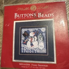 Mill Hill Buttons Beads Winter Series Frosty Snowman w Ceramic Snowflake