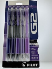 Pilot G2 Fine Point 0.7 mm GEL ASST PURPLE Pens INK Pack of 5 USA ONLY 20709