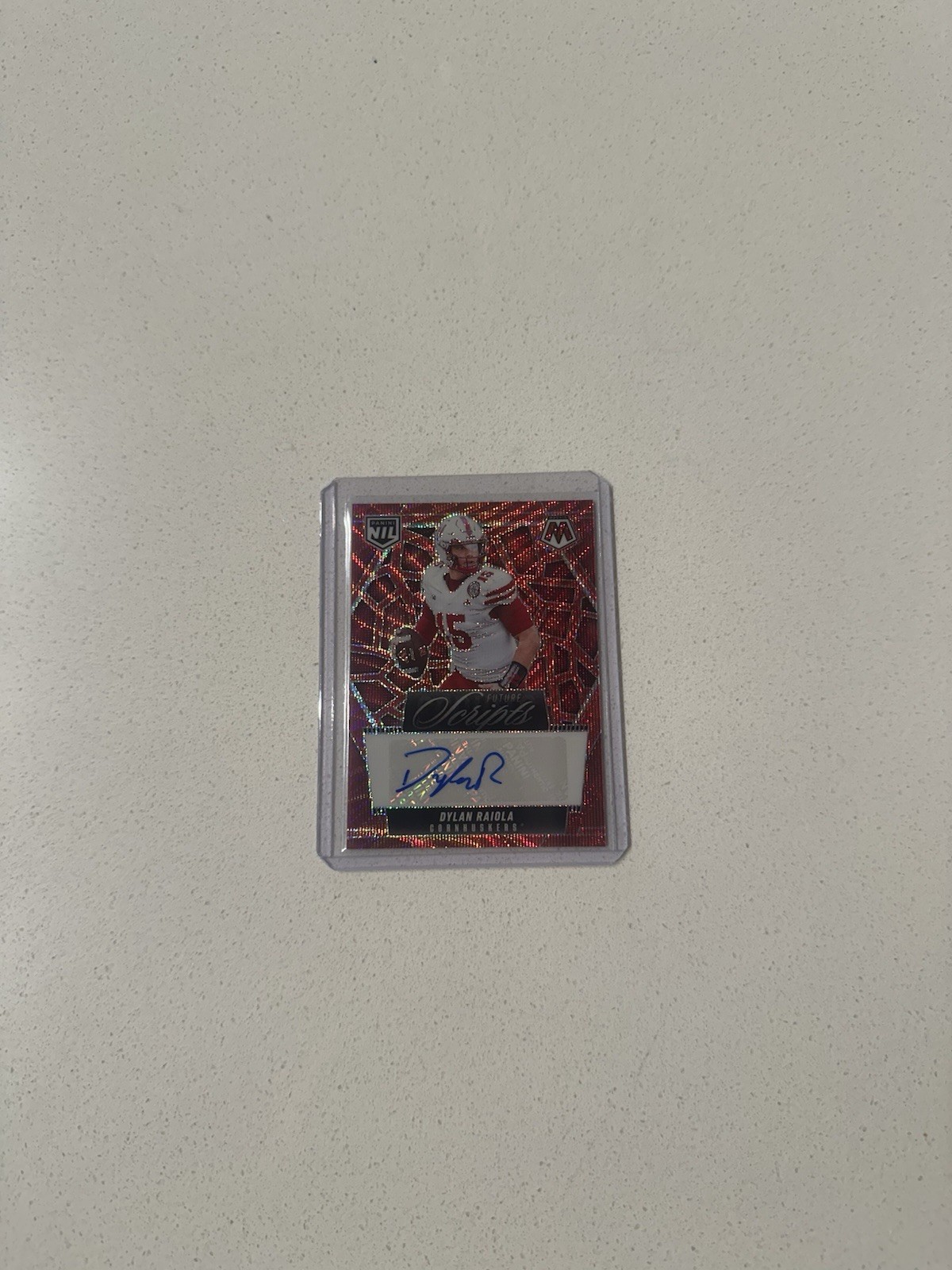 2025 Panini Mosaic - Future Scripts Dylan Raiola #FSC-DRA Red Wave NIL Auto
