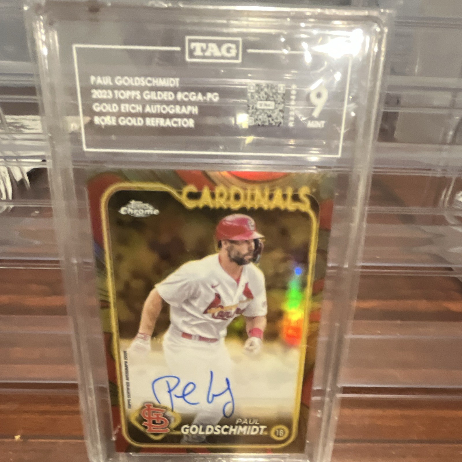 Topps 2023 Gilded Collection Paul Goldschmidt Gold Etch Auto Rose Gold #CGA-PG