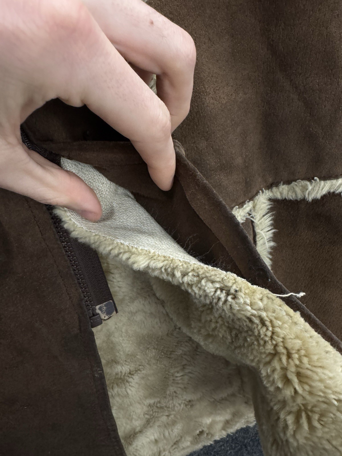 WILSONS LEATHER Brown Leather Patchwork Coat Rabb… - image 8