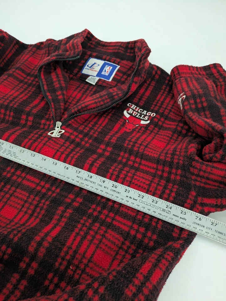 Vellón grande a cuadros 1/2 vintage con logotipo Athletic Chicago Bulls Foto 4 de 4