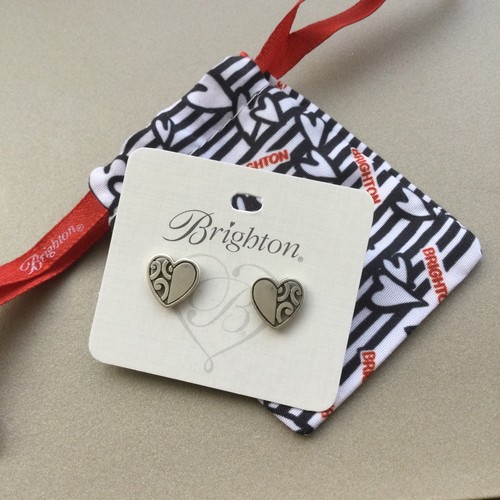 Brighton Deco Bright Heart Mini Post Earrings Scroll Scrolling Curly Cute NEW