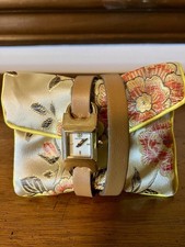 Genuine Collectable Tory Burch Reversible Leather Watch TBW5406 Olive Green/Tan