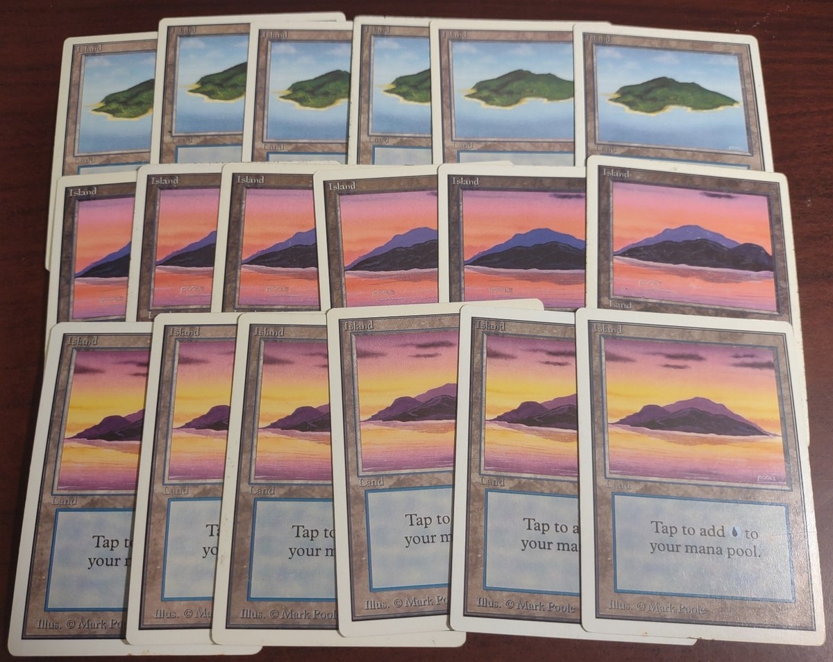 18 ISLAND mtg 6 EACH Variant PLAYED Unlimited Edition Basic Land